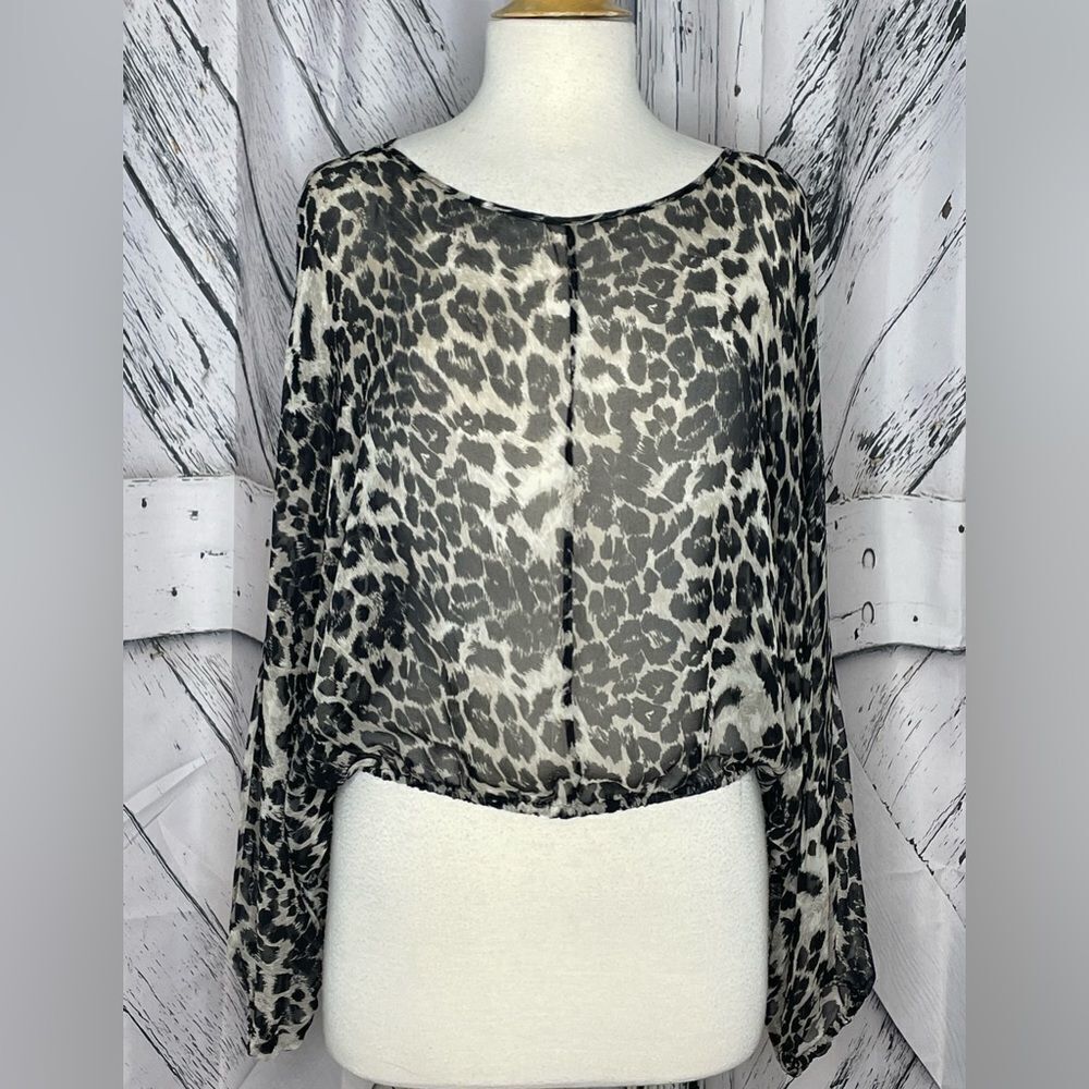 Emerson Thorpe Silk Leopard Print Top S